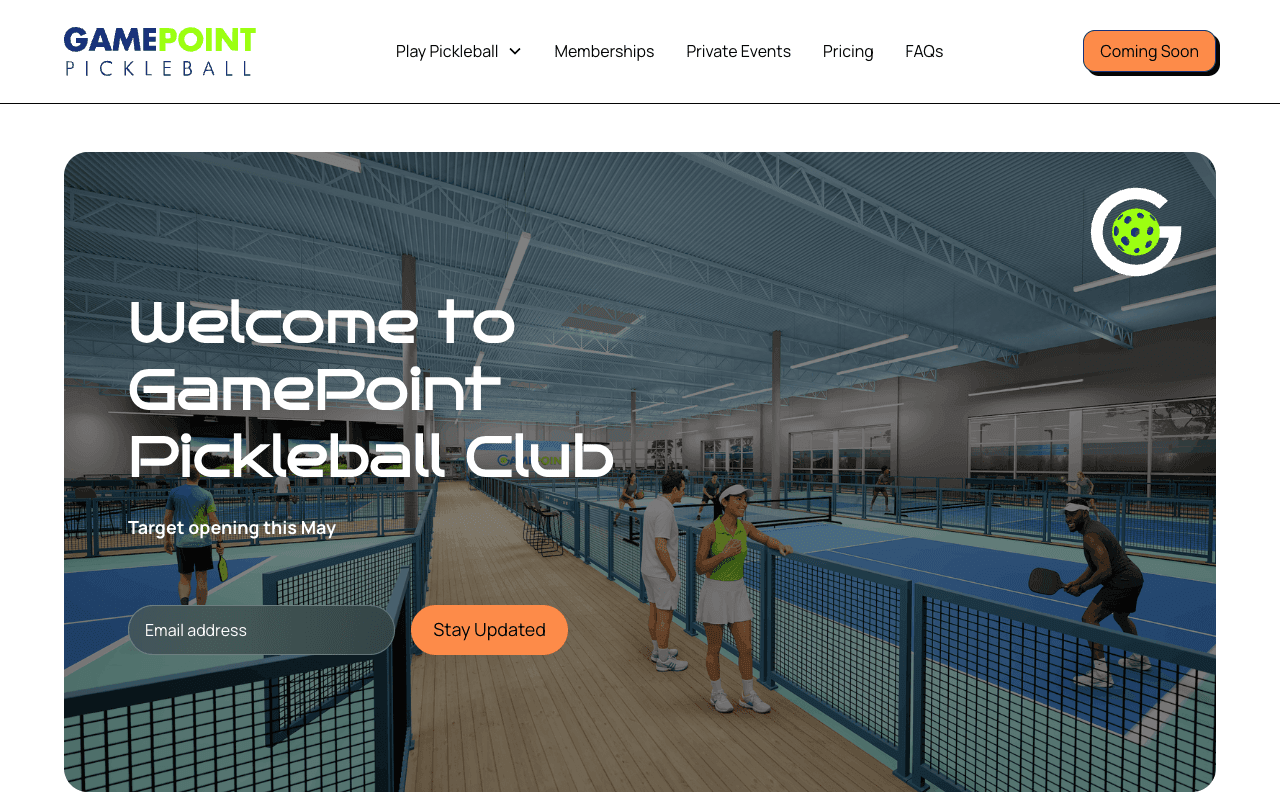 GamePoint Pickleball website screenshot