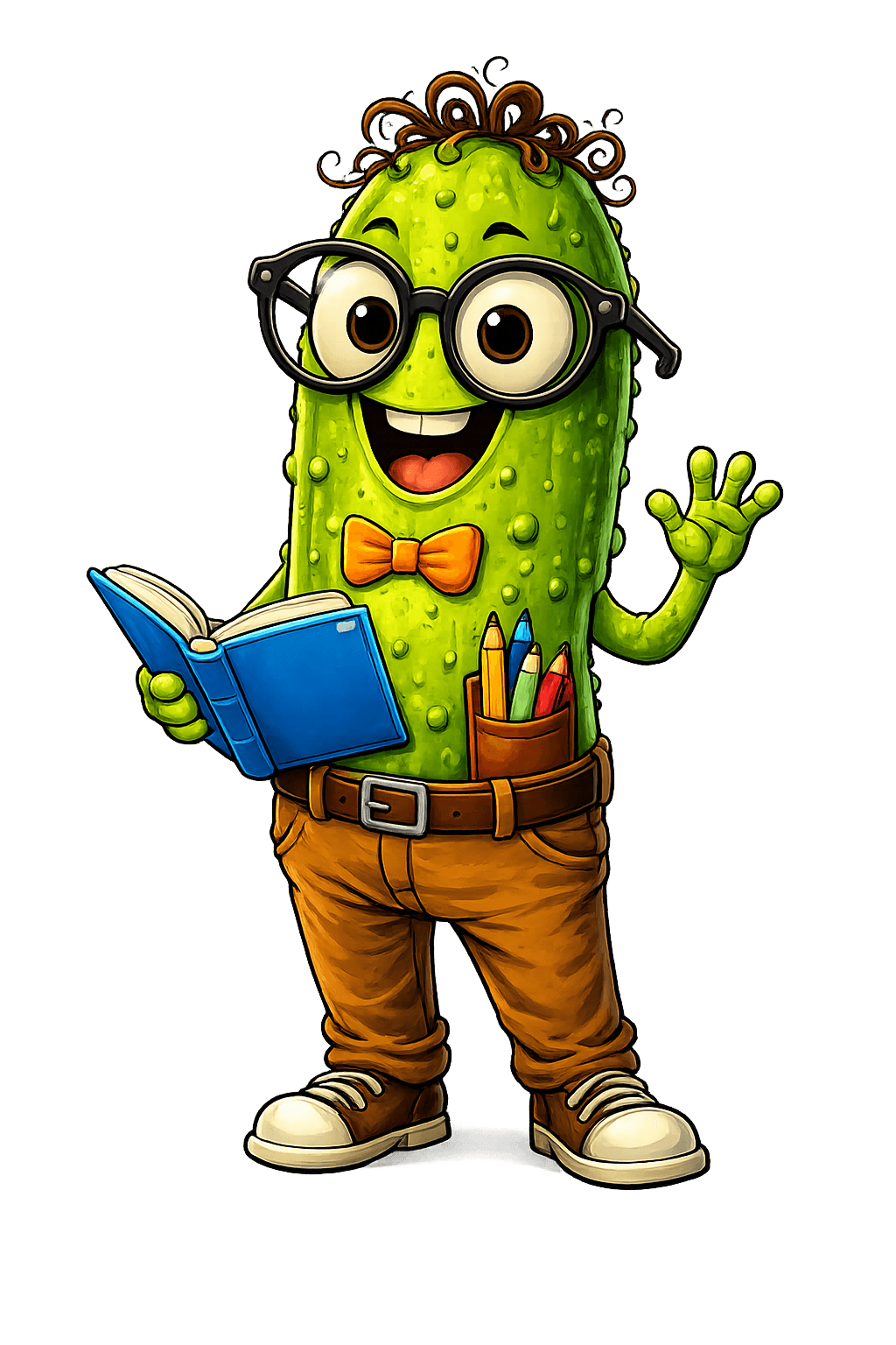 The Nerdy Pickle mascot